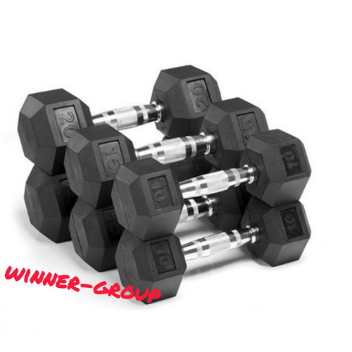 Hex Dumbbell وینرگروپ با روکش لاستیکی مقاوم