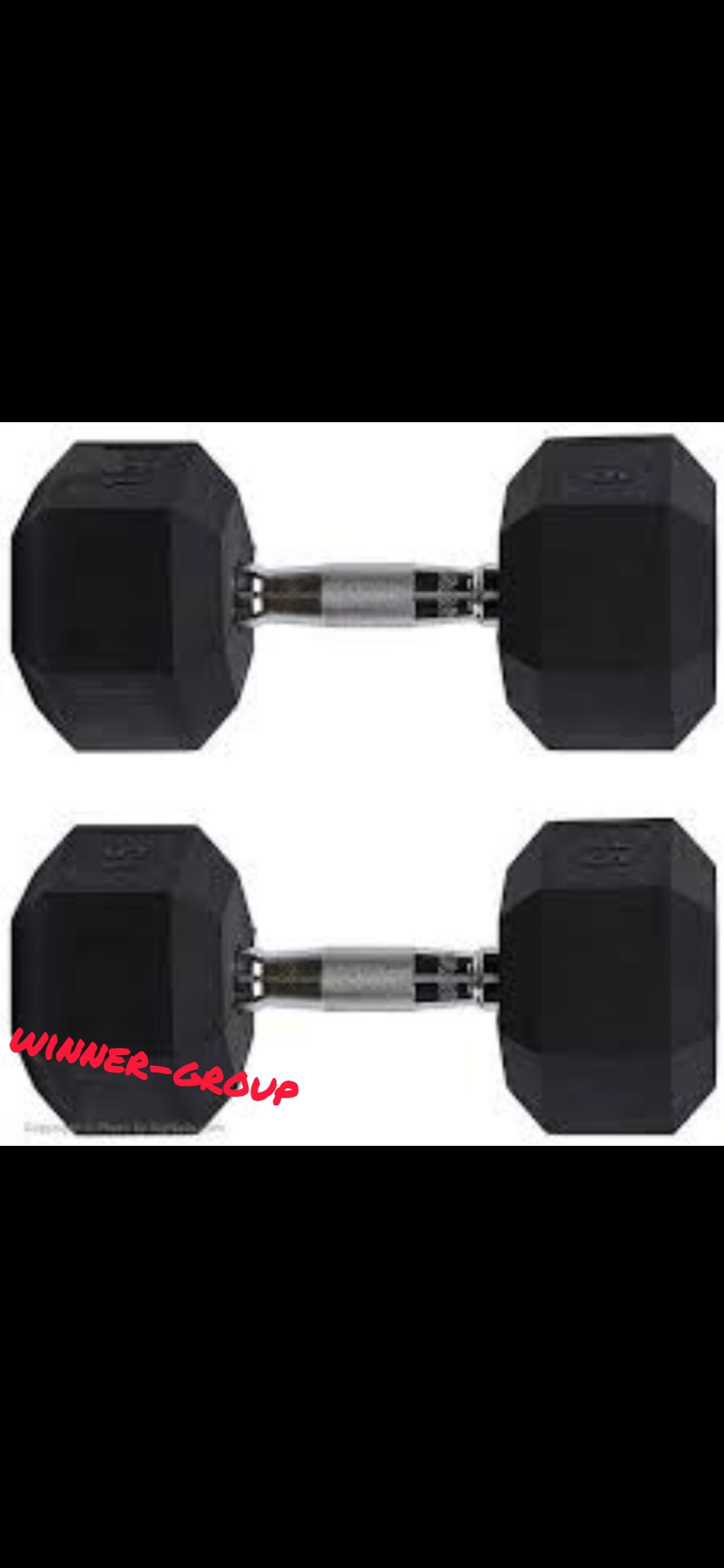 Hex Dumbbell وینرگروپ با روکش لاستیکی مقاوم