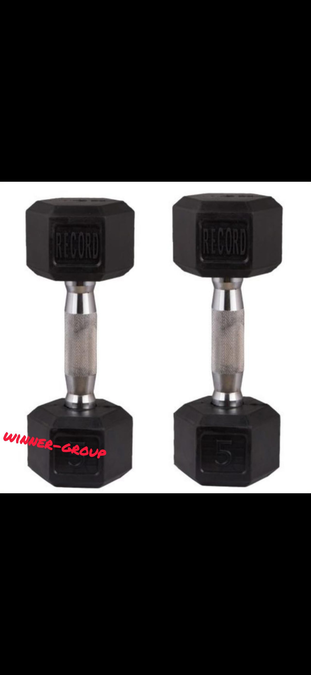 Hex Dumbbell وینرگروپ با روکش لاستیکی مقاوم