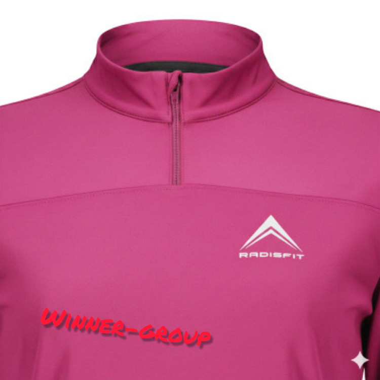 تی شرت ورزشی آستین بلند زنانه مدل نیم زیپ